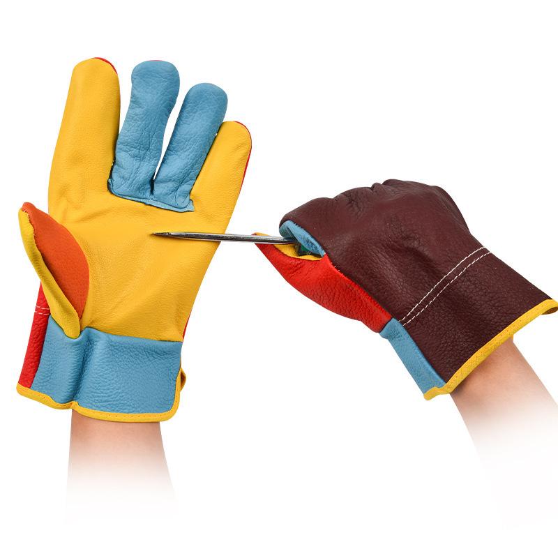 Heat-Resistant Cowhide Leather Welding Gloves - Soft, Wear-Resistant Protection for High-Temperature Handling