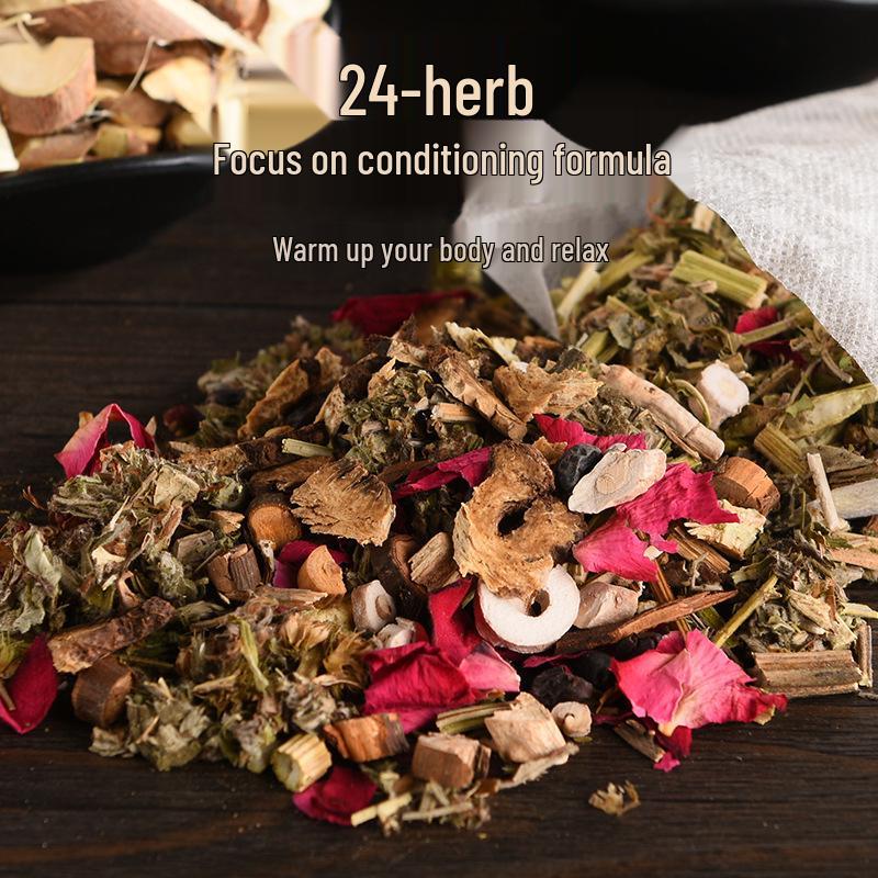 Yunnan Ben Cao 24-Flavors Herbal Foot Soak: Sleep & Body Warmth, 30 Bags (30g Each)