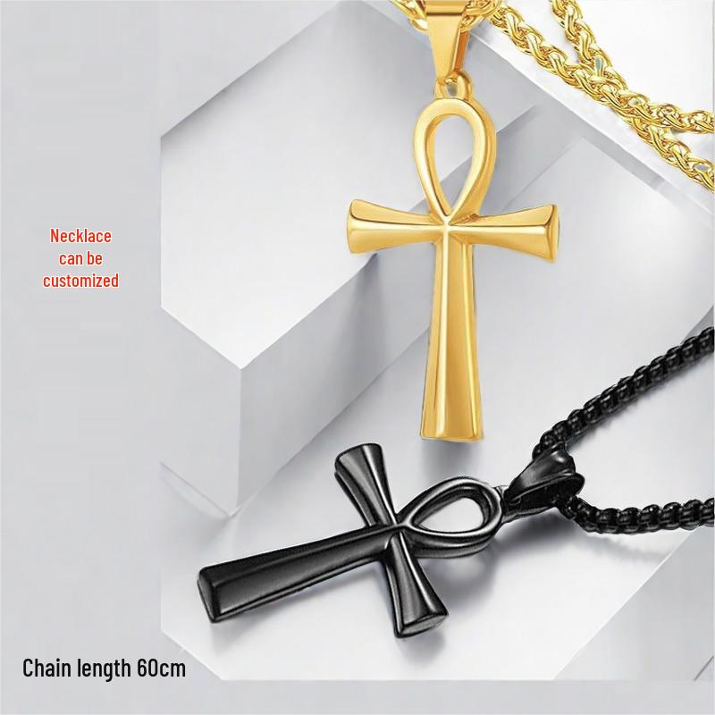 Golden Cross Unisex Titanium Steel Necklace Pendant