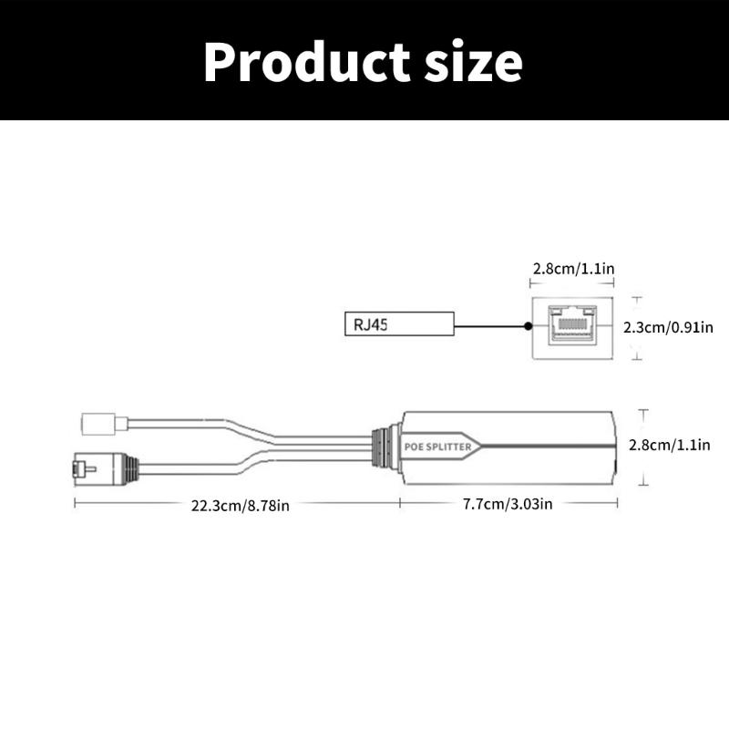 USB C POE Splitter USB C POE Separator,Efficient 48V to 5V Conversion for Low Voltages Gadgets Power Converters