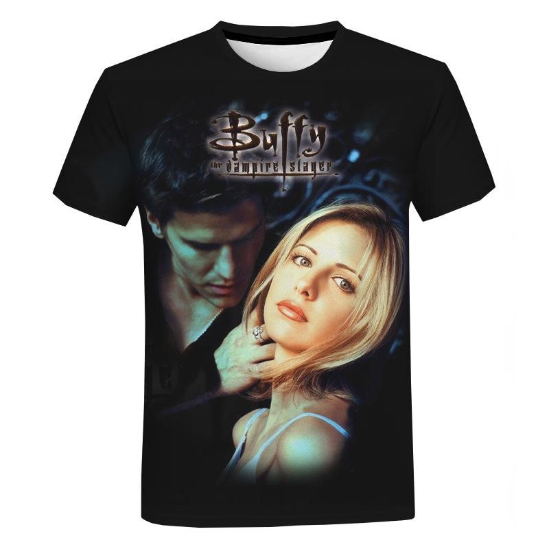 Buffy The Vampire Slayer 3D Graphic T-shirt Men Women Fashion Casual Short Sleeve Cool Tops Harajuku Streetwear Oversized Tshirt