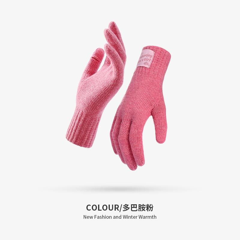 Winter Wool Knit Cycling Gloves Touchscreen Compatible Windproof Warm Full Finger Outdoor Sports DZ149