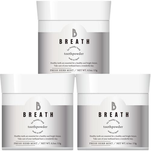 B BREATH Tooth Powder, 15g, Made In Japan with 100% Natural Ingredients, Whitening Toothpaste, Teeth Whitening Powder, Eggshell-Derived Fine Bio Apati