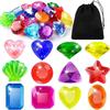 18-teiliges Tauch-Edelstein-Poolspielzeug, Acryl-Meeres- und Herz-Edelsteine für Pool-Tauchspiel, Sommer-Wasserspielzeug für Kinder