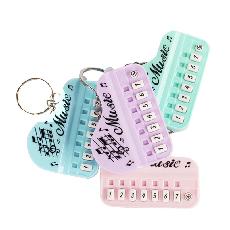 Mini Electronic Keyboard Keychain Pendant Music Toy for Travel and  Gift