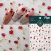 Cherry Blossom Pink Flower Sakura Spring 5D Nail Art Sticker Gold Stamping Soft Adhesive Relief Adhesive Chic Manicure Decals