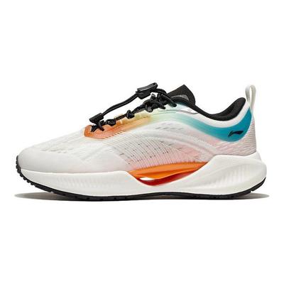 Li Ning Youth Ultra Light 19 Jugendversion Rutschfest Stoßdämpfend Abriebfest Low-Top Laufschuhe Kinder Sneaker Weiß Orange YKFS018-1