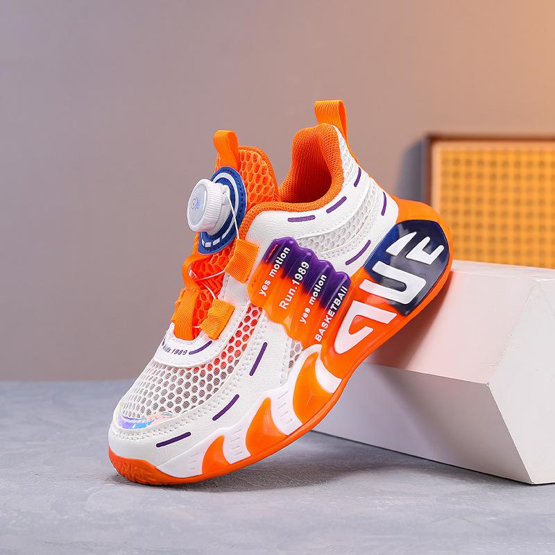 Boys' sneakers summer mesh breathable 2025 new children's mesh shoes medium and older boys' non-slip soft-soled running shoes