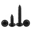 Black Carbon Steel Phillips Head Self-Tapping Screws with Washer, Pan Head, Sharp Tail, Sizes M1.4-M4.