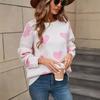 Winter Women's Sweater Love Valentine's Day Pullover Heart Color Clash Sweater