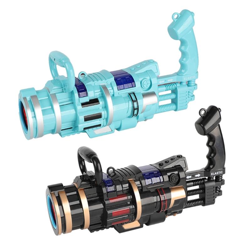 

1 комплект электрический большой размер Gatling Bubble Maker музыкальный пузырь машина Bubble Blower с 5-луночным бассейном чёрный