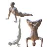 Yousheng Stable Base Ornament, 3D Printed Yoga Figure with White Matte Texture, Geometric Cross-Section Design Sculpture for Desk Tea