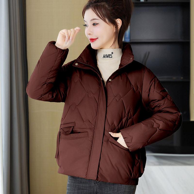 

2025 зима новая куртка из хлопка с коротким пуховиком и воротником-стойкой корейская версия свободная большого размера хлопковая куртка женская хлопковая куртка теплая стеганая куртка XXXL