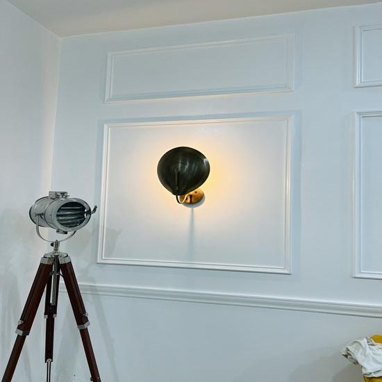 38.1 Cm Handmade Brass Disk Wall Sconce Mid Century Modern Light Fixture Home Decor