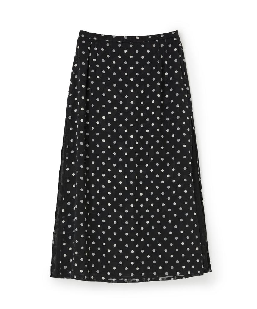 Penfield Dot Flower Layered Skirt Black_Fs2Ws84F