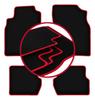 Velour Floor Mats with Red Edge For: Nissan Almera N16 Hatchback (2000-2006)