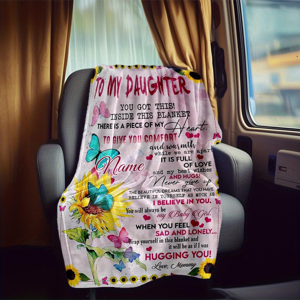 Sunflower Butterfly Customize Your Name Rv Blanket Comfortable Soft Lightweight Multiseasonal Blanket For Travel Camping Picnics Sofas Rvs Beds Living