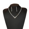 European Fashion Bridal Jewelry: Diamond Tassel Necklace & Earring Set