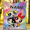 Customizable The Powerpuff Girls Throw Blanket – Personalized Name, All-Season Cozy Snug Blanket, Machine Washable, Personalized Blanket