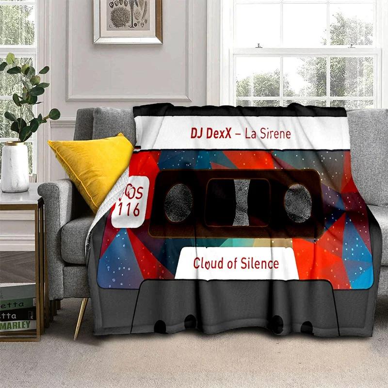 3D Music Cassette Tape Retro Pattern Blanket,Soft Throw Blanket for Home Bedroom Bed Sofa Picnic Travel Office Cover Blanket Kid
