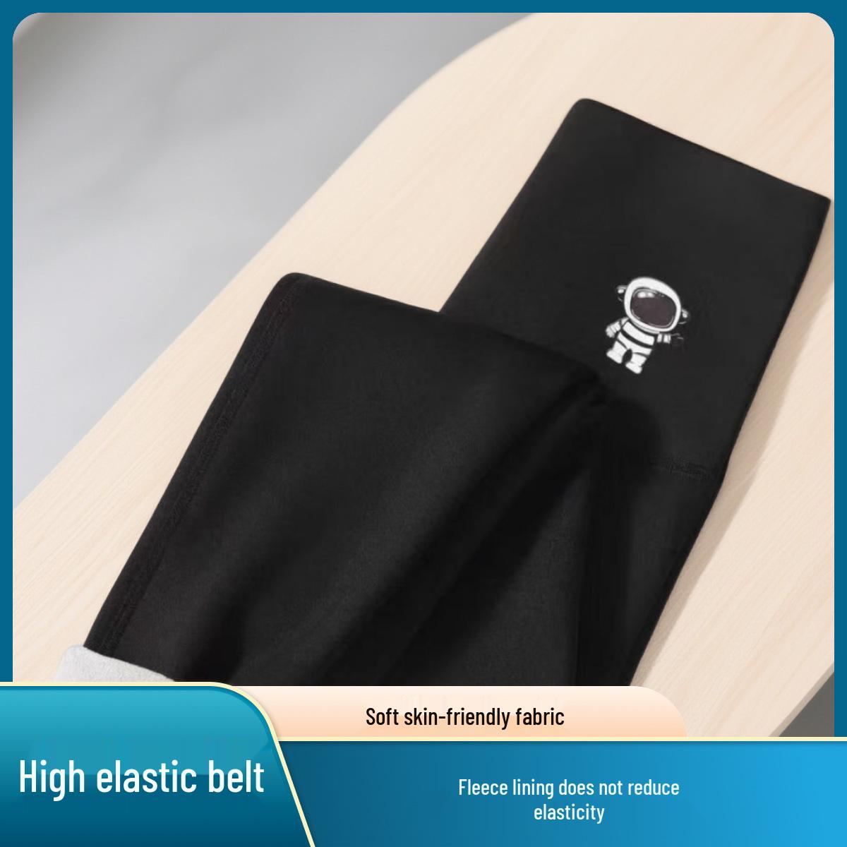 

Женские леггинсы с высокой талией и флисовой подкладкой Barbie Shark - Универсальные осенне-зимние маленькие черные брюки XL