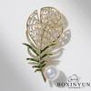 Bo Xin Yun Women's Exquisite High-End Pearl Feather Brooch - Modern Chinese Style Lapel Pin