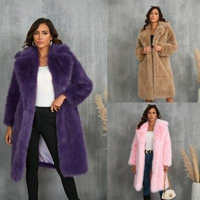 Imitation Fur Coat Autumn and Winter Mid-length Warm Ins Suit Collar Imitation Fur Coat Coat