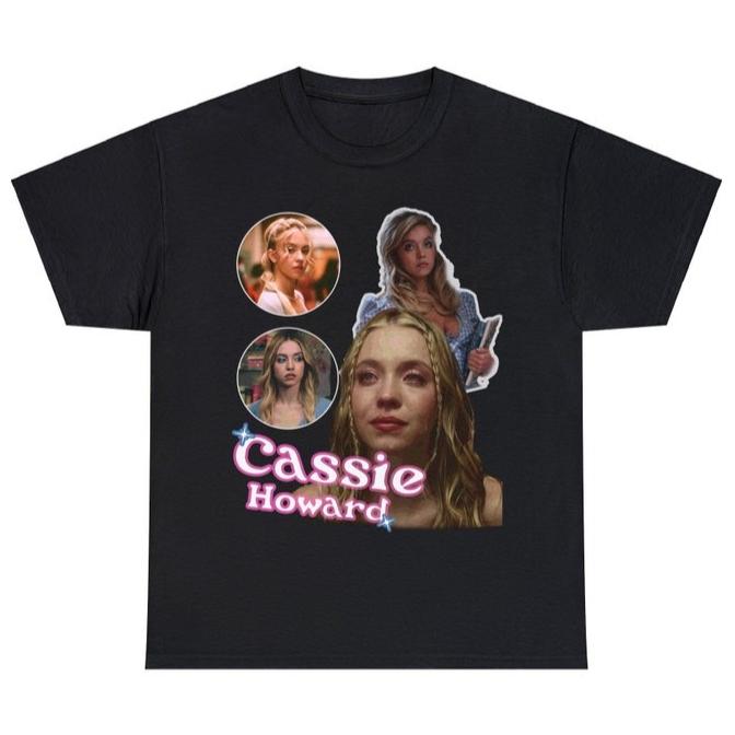 Cassie Euphoria Sydney Sweeney Actress T Shirt Men Women Vintage Top Hip Hop Streetwear Oversized Tshirt Short Sleeve Casual Clothing 4XL
