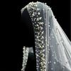 130cm Pearls Tulle Bridal Veil Vintage Waist Length Drop Veil Long Wedding Veil  Wedding Dress