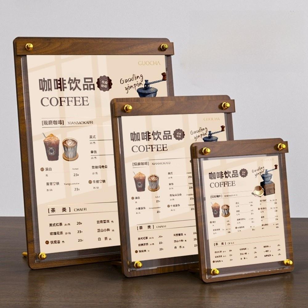 Acrylic Table Menu Stand A4/A5/A6 Table Sign Holder Modern Menu Display Rack Milk Tea Shop