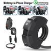 Motorcycle Handlebar Mount Charging Adapter SAE To USB & Type-C Socket for Cellphone Tablet Scooters Power Outlet