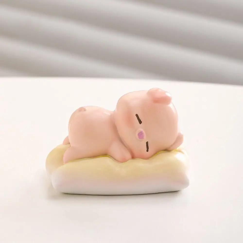 Car Decoration Creative Cartoon Sleeping Animal Figurine Cute Resin Crafts Miniature Figurine Ornament Unique Animal Doll
