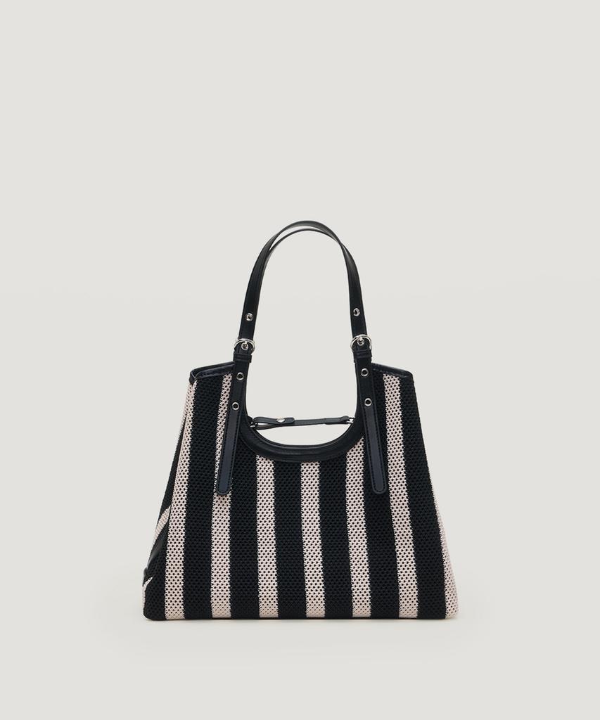 Talli Low Stripe Tote Bag_Black