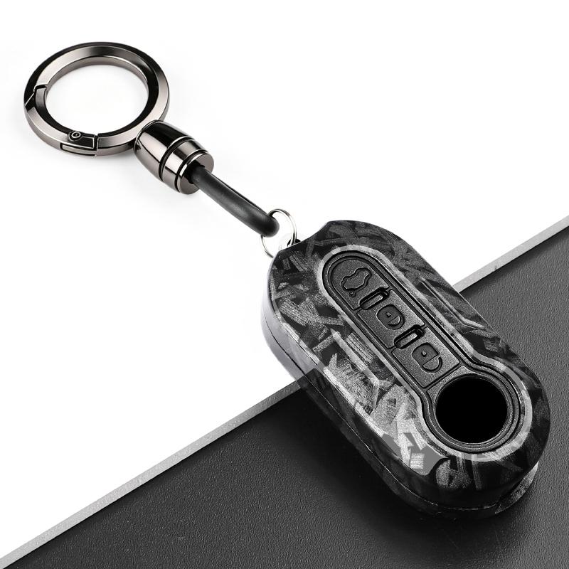 New Abs Carbon Fiber Car Key Cover Case Shell For Fiat 500 Ducato Panda 500L Punto Lancia Musa For Citroen Keychain Accessories