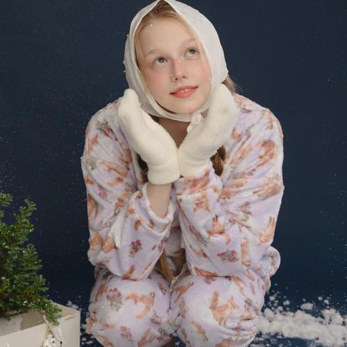 

[Muse Mood] Purple Snow Fox Winter Pajama [Shipped from Korea] 100% Authentic set