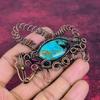 Chrysocolla Gemstone Pendant Copper Wire Wrapped Handmade Jewelry Rabbit Pendant