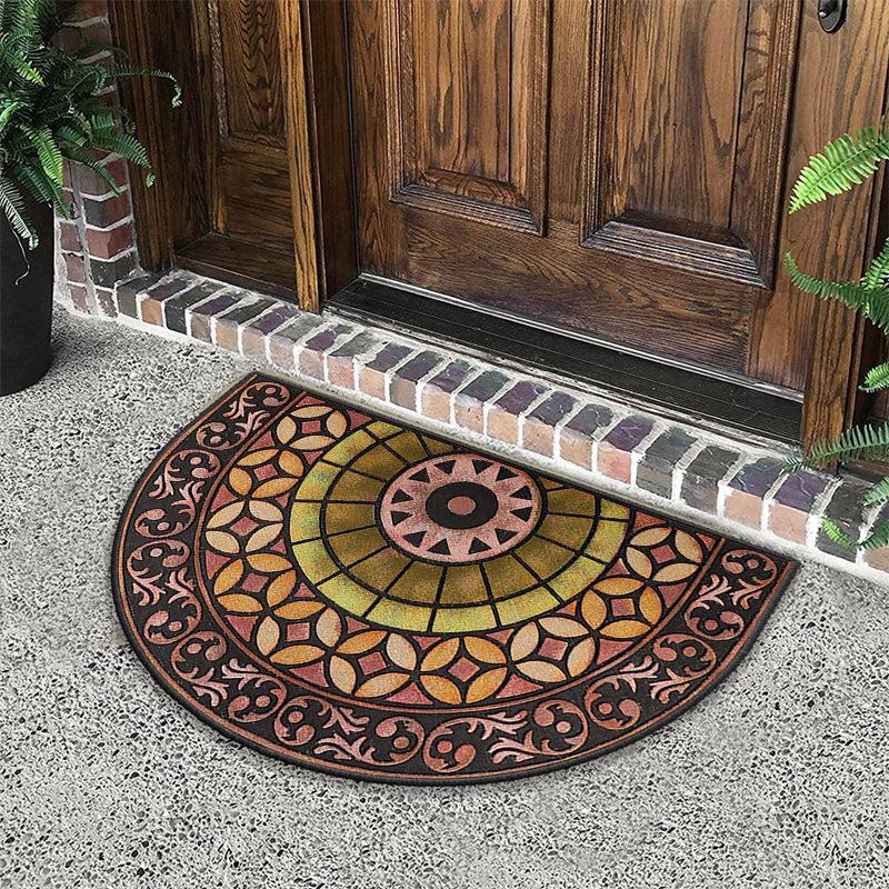 Halbkreisförmige Eingangsmatten Schmutzabweisend und Pflegeleicht Fußmatten Badezimmer Saugfähige und Rutschfeste Fußmatten