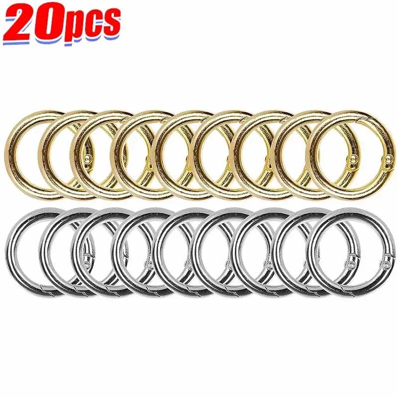 30/10pcs Metal O Ring Spring Clasps for DIY Jewelry Openable Round Carabiner Keychain Bag Clips Hook Dog Chain Buckles Connector