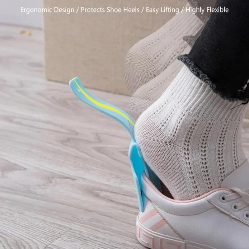 1pcs Shoe Aid Lazy Shoes Helper Shoe Horn Shoe Lifting Helper Plastic Shoehorn Fits All Shoes