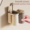 Wall Mounted Toothbrush Toothpaste Storage Holder Couple Mouth Cup Set Shelf