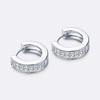 Anziw 3,20 Karat gesamt Prinzessschliff Moissanit Creolen 100% 925er Silber für Damen Schmuck Kleine Creolen Huggie Innendurchmesser 11mm