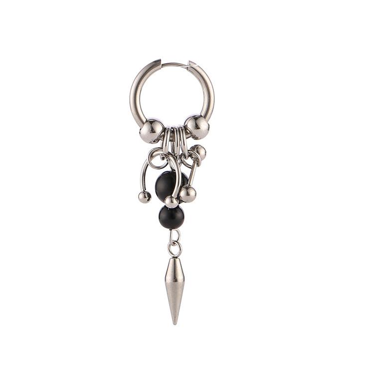 1pair Grunge Rock Stainless Steel Jewelry Chains Stitched Rivet Earrings for Women Fashion Goth Earrings Charms Punk Accessories