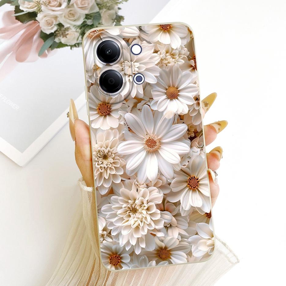 For Vivo Y05 4G Case New Luxury Bow Love Heart Painted Cover Soft TPU Phone Case For Vivo Y11d Y 05 VivoY05 VivoY11d Fundas Bags