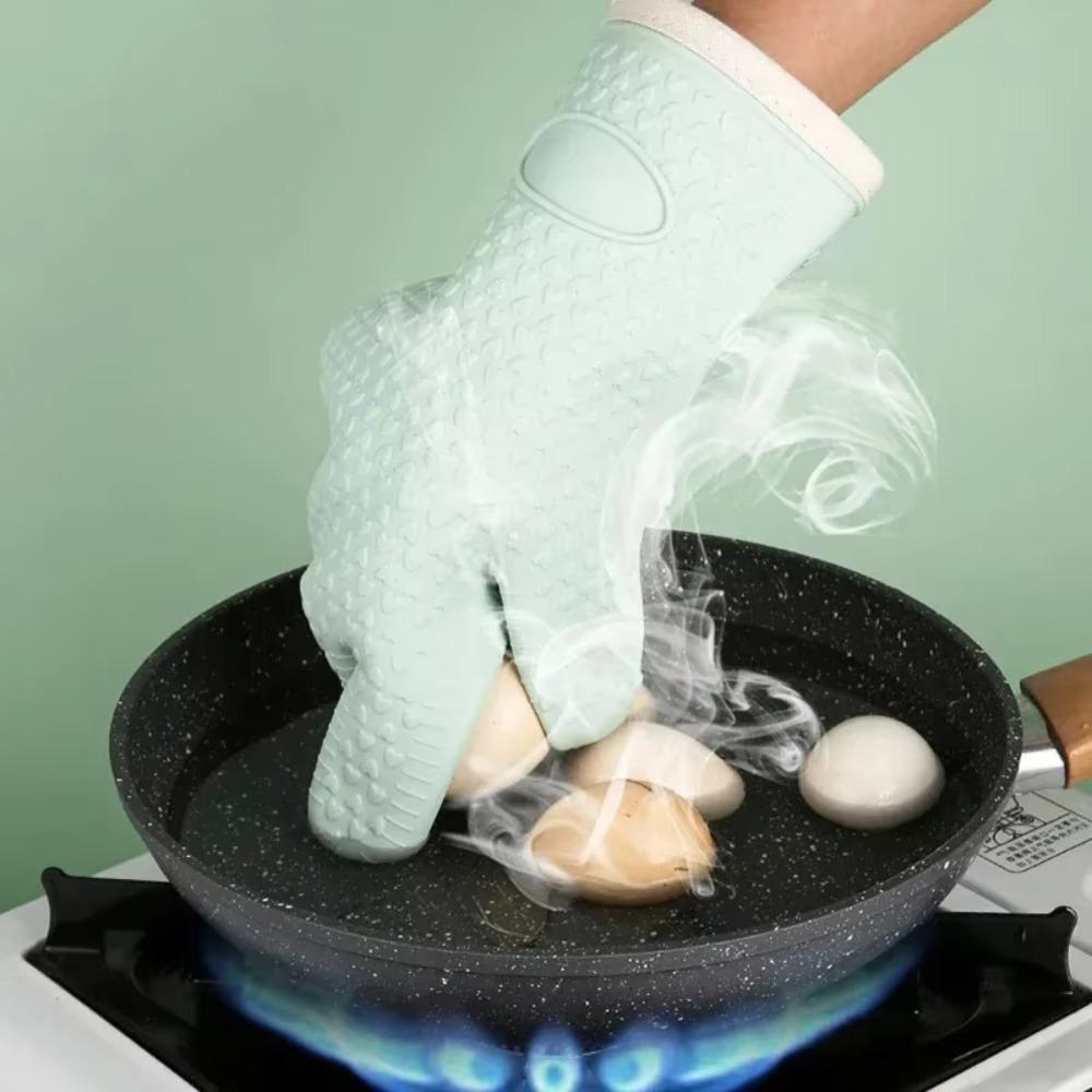 Anti-scald Heat Insulation Mitts Silicone Microwave Oven Baking Gloves New BBQ Gloves Kitchen