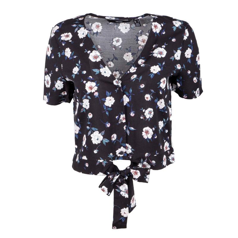 

Женский топ с цветочным принтом и бантом с короткими рукавами VERO MODA