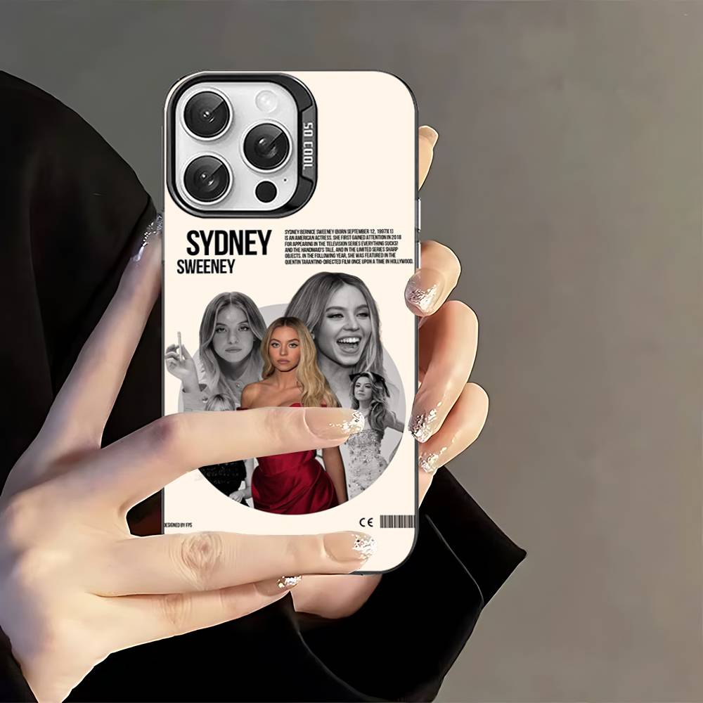 Singer Sydney S-Sweeney Phone Case For IPhone 17 16 15 14 13 12 11 Pro Max Plus Color Silver Cover