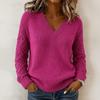 Women's Fashion Long Sleeve Cutout Pullover Sweater Loose Fit Knit Top for Casual Wear