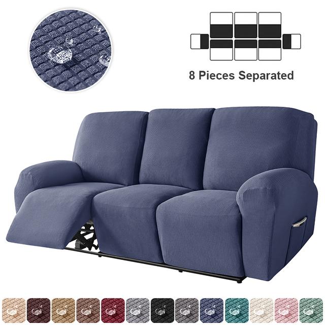 1 /3 Seater Water Repellent Polar Fleece Recliner Sofa Cover Elastic Relax Armchair Cover Stretch Lazy Boy Reclining Chair Cover
