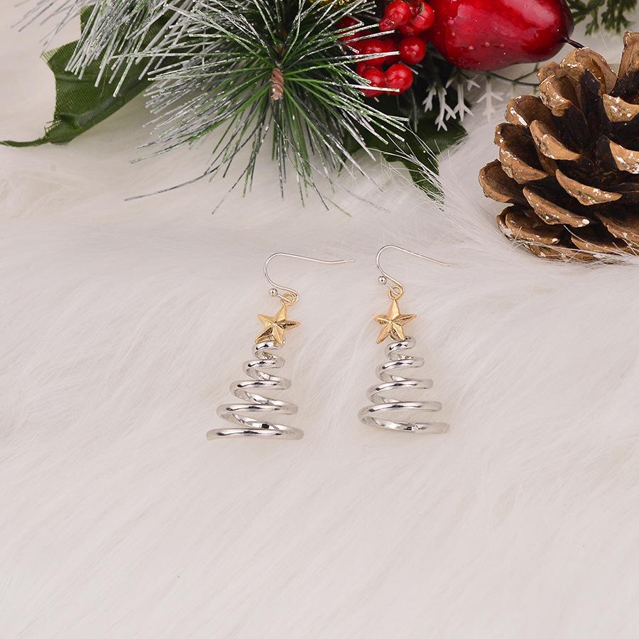 European & American Creative Star Multi-Layer Christmas Tree Earrings - Stylish High-End Festive Jewelry