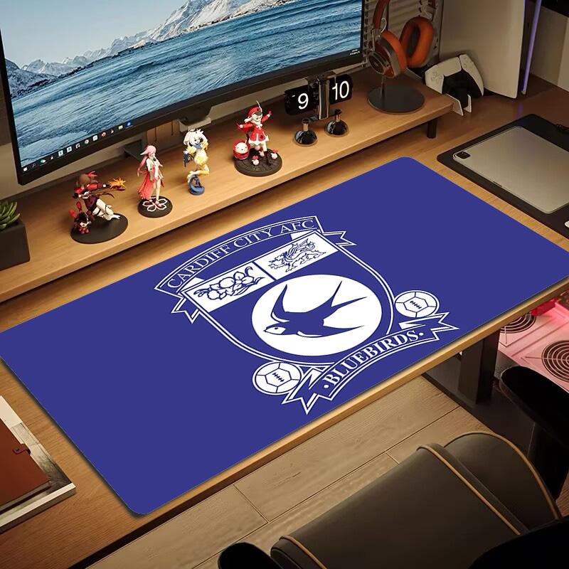 Cardiff City FC Print Cushion Non-slip Laptop Tablet Big Mousepad XXL Mat Mini PC Playmat With Lock Edge